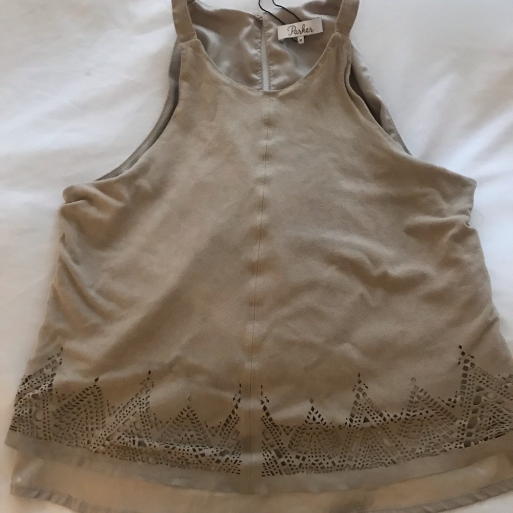 Suede tan top